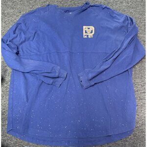 Walt Disney World Parks Spirit Jersey Adult Size 2XL BlUE SPARKLE Puff Print USA